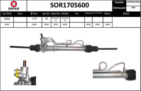 EAI SOR1705600 - Рулевой механизм, рейка autosila-amz.com