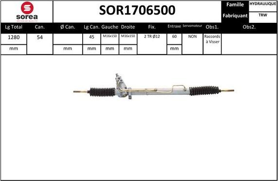 EAI SOR1706500 - Рулевой механизм, рейка autosila-amz.com