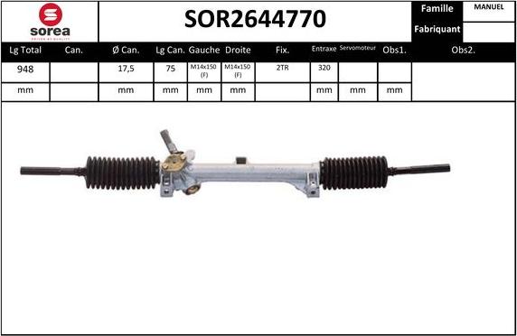EAI SOR2644770 - Рулевой механизм, рейка autosila-amz.com