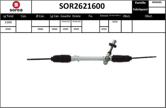 EAI SOR2621600 - Рулевой механизм, рейка autosila-amz.com