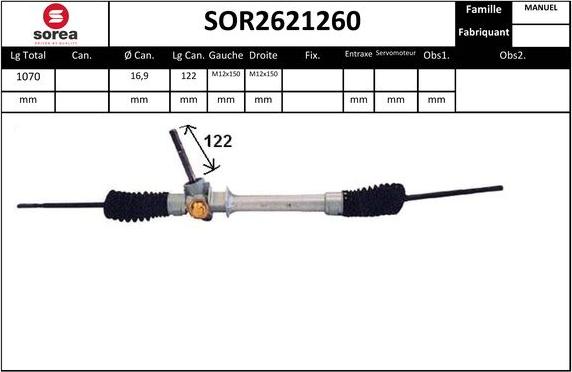 EAI SOR2621260 - Рулевой механизм, рейка autosila-amz.com