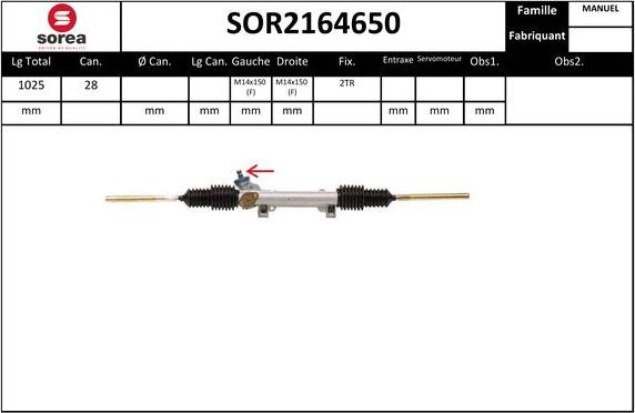 EAI SOR2164650 - Рулевой механизм, рейка autosila-amz.com