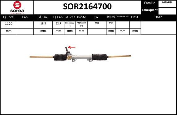 EAI SOR2164700 - Рулевой механизм, рейка autosila-amz.com