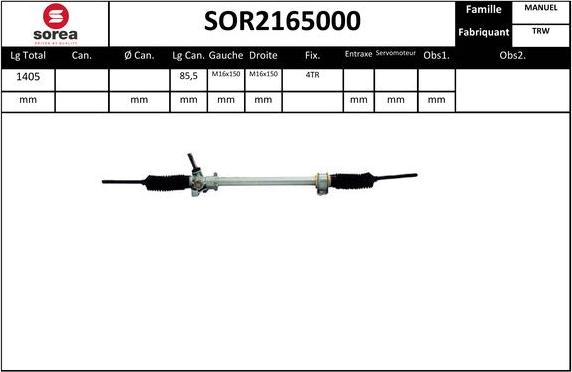 EAI SOR2165000 - Рулевой механизм, рейка autosila-amz.com