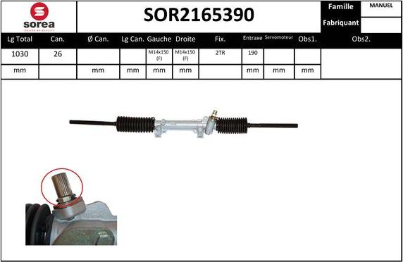 EAI SOR2165390 - Рулевой механизм, рейка autosila-amz.com