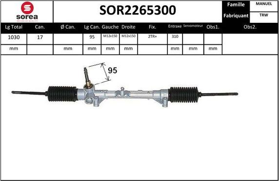 EAI SOR2265300 - Рулевой механизм, рейка autosila-amz.com