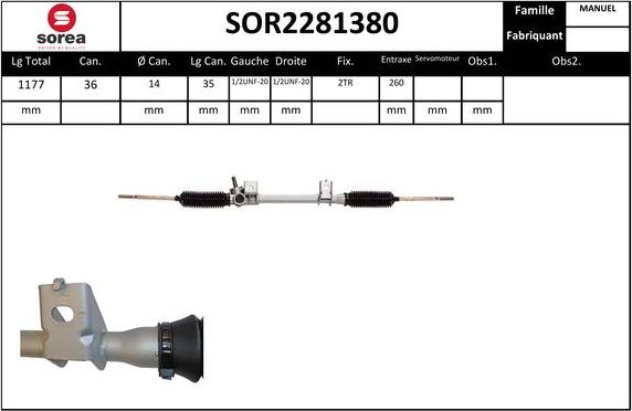 EAI SOR2281380 - Рулевой механизм, рейка autosila-amz.com