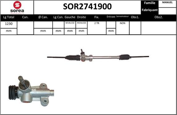 EAI SOR2741900 - Рулевой механизм, рейка autosila-amz.com