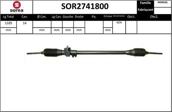 EAI SOR2741800 - Рулевой механизм, рейка autosila-amz.com