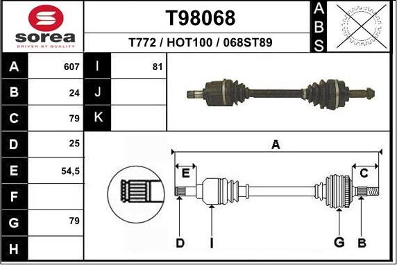 EAI T98068 - Приводной вал autosila-amz.com