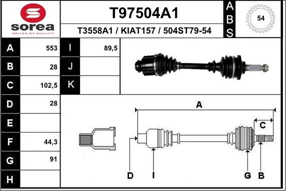 EAI T97504A1 - Приводной вал autosila-amz.com