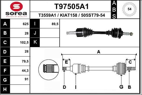 EAI T97505A1 - Приводной вал autosila-amz.com