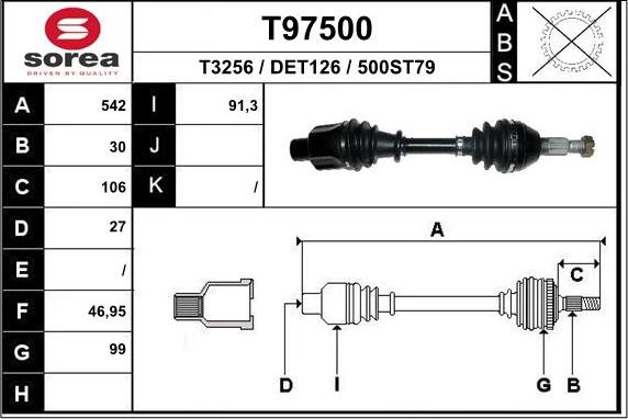 EAI T97500 - Приводной вал autosila-amz.com