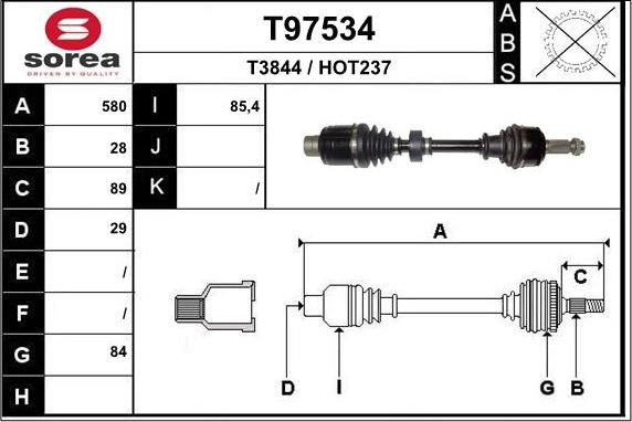 EAI T97534 - Приводной вал autosila-amz.com