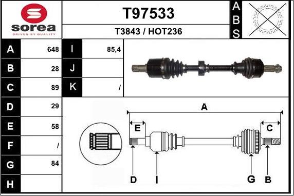 EAI T97533 - Приводной вал autosila-amz.com