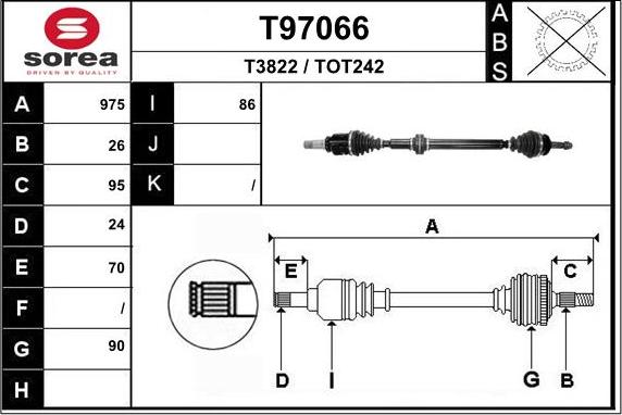 EAI T97066 - Приводной вал autosila-amz.com