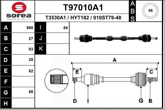 EAI T97010A1 - Приводной вал autosila-amz.com