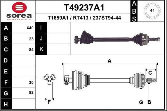 EAI T49237A1 - Приводной вал autosila-amz.com