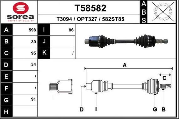 EAI T58582 - Приводной вал autosila-amz.com