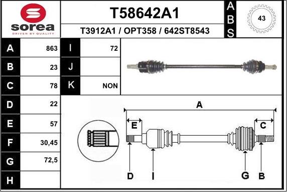 EAI T58642A1 - Приводной вал autosila-amz.com