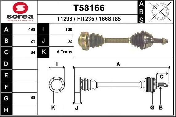 EAI T58166 - Приводной вал autosila-amz.com