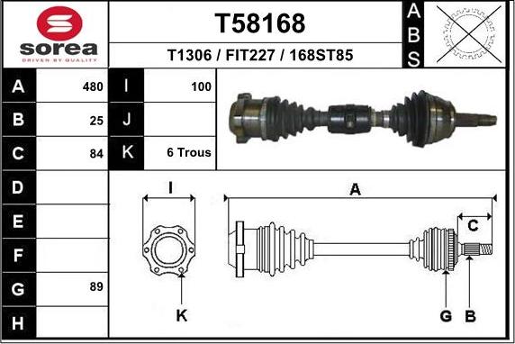 EAI T58168 - Приводной вал autosila-amz.com