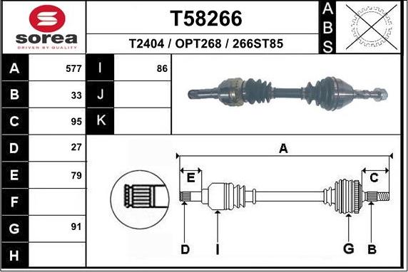 EAI T58266 - Приводной вал autosila-amz.com