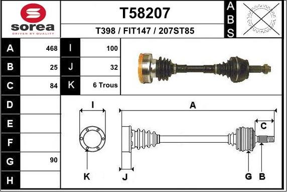 EAI T58207 - Приводной вал autosila-amz.com