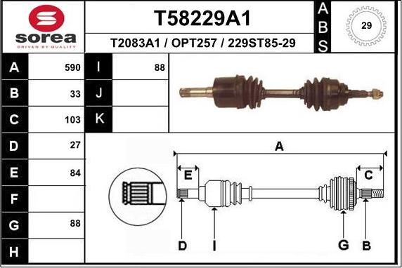 EAI T58229A1 - Приводной вал autosila-amz.com