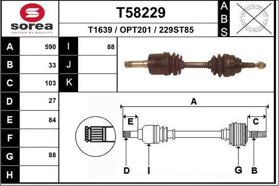 EAI T58229 - Приводной вал autosila-amz.com