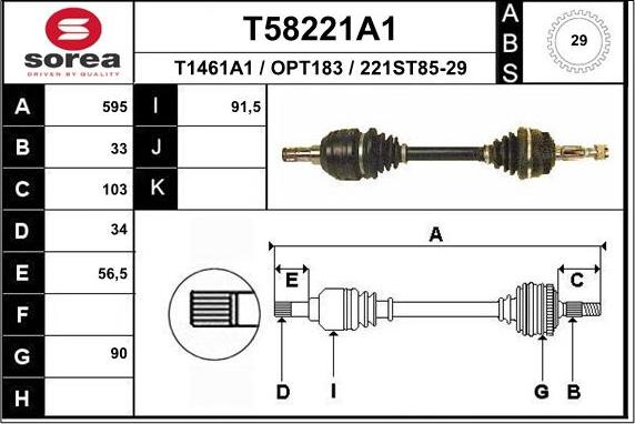 EAI T58221A1 - Приводной вал autosila-amz.com