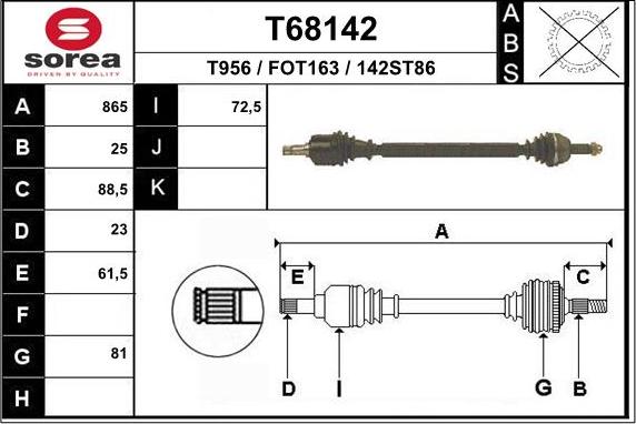 EAI T68142 - Приводной вал autosila-amz.com