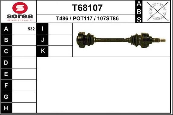 EAI T68107 - Приводной вал autosila-amz.com