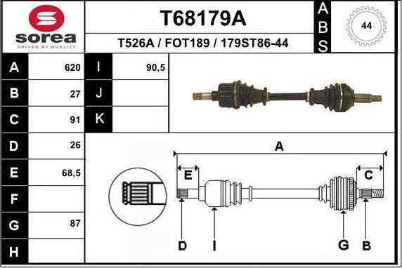 EAI T68179A - Приводной вал autosila-amz.com