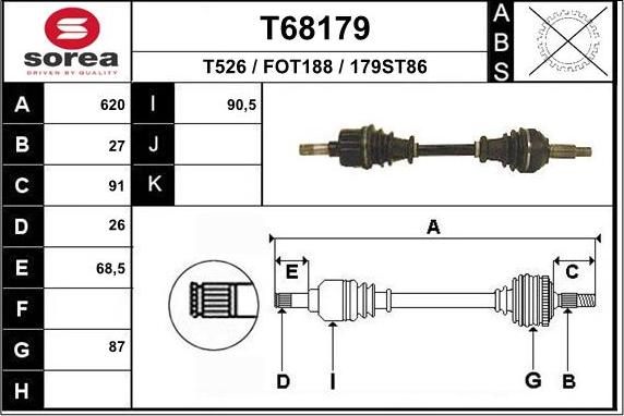 EAI T68179 - Приводной вал autosila-amz.com