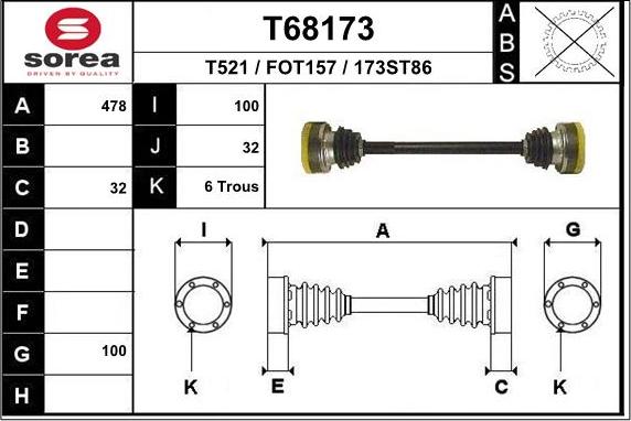 EAI T68173 - Приводной вал autosila-amz.com