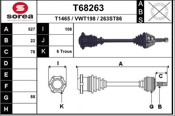 EAI T68263 - Приводной вал autosila-amz.com