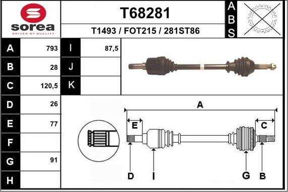 EAI T68281 - Приводной вал autosila-amz.com