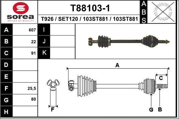 EAI T88103-1 - Приводной вал autosila-amz.com