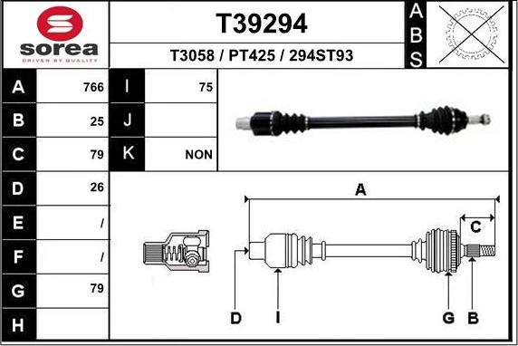 EAI T39294 - Приводной вал autosila-amz.com