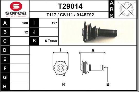 EAI T29014 - Приводной вал autosila-amz.com