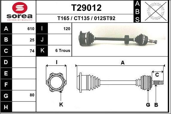 EAI T29012 - Приводной вал autosila-amz.com