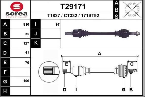 EAI T29171 - Приводной вал autosila-amz.com