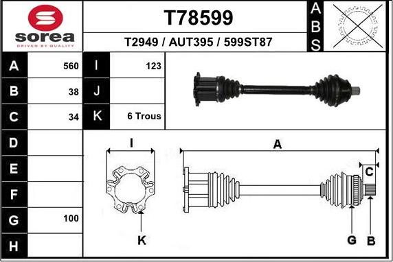 EAI T78599 - Приводной вал autosila-amz.com