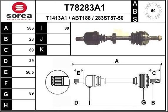 EAI T78283A1 - Приводной вал autosila-amz.com