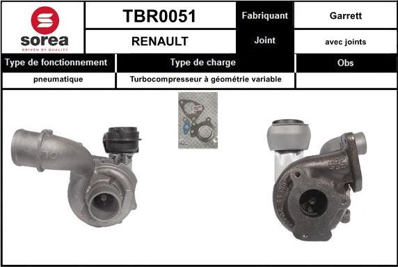 EAI TBR0051 - Турбина, компрессор autosila-amz.com