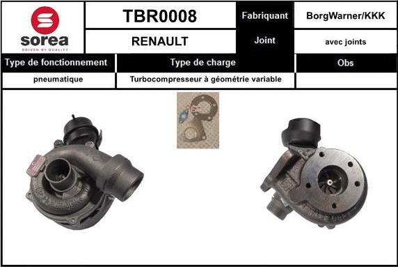EAI TBR0008 - Турбина, компрессор autosila-amz.com