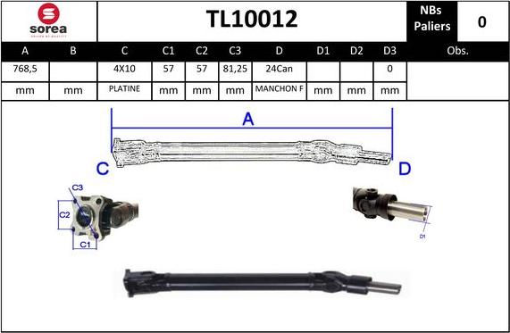 EAI TL10012 - Карданный вал, главная передача autosila-amz.com