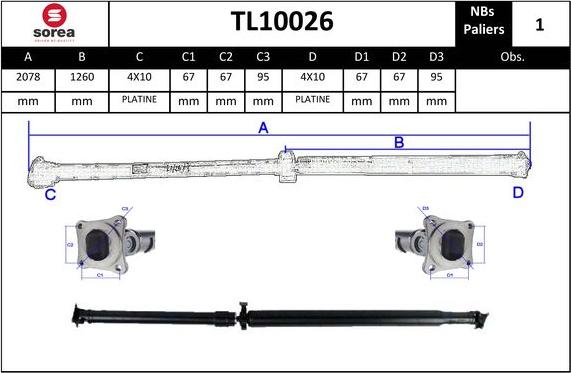 EAI TL10026 - Карданный вал, главная передача autosila-amz.com