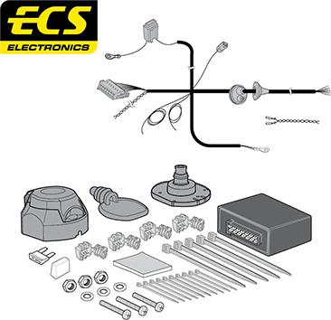 ECS BW02807U - Комплект электрики, прицепное оборудование autosila-amz.com
